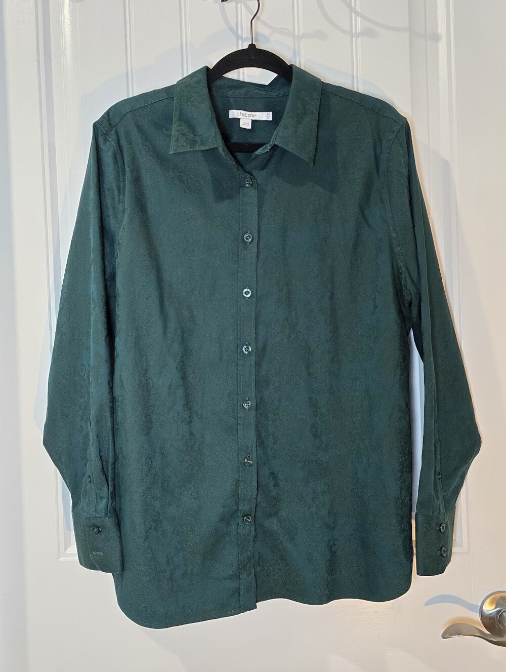 Grandma Core, Forest Green, Jacquard Button-Up Shirt